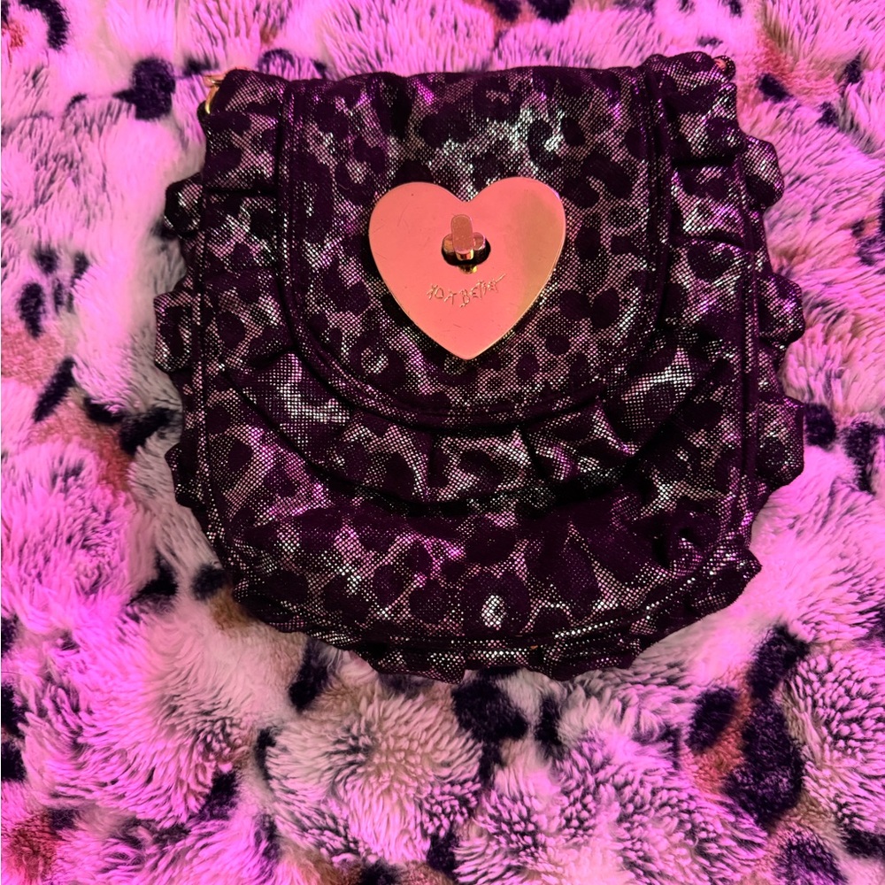 Betsey Johnson Leopard Print Bag with Gold Accents